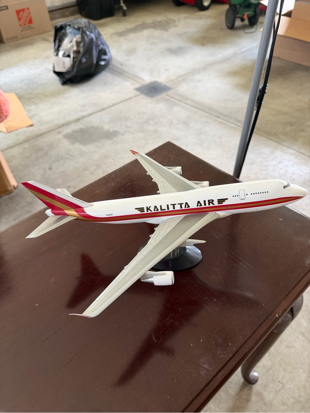 White and Red Cargo Airplane Model - Display Collectible